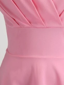 Women‘s Plus Size Curve Party Dress Swing Dress A Line Dress Solid Color Midi Dress Short Sleeve Ruched Square Neck Basic Party Black Yellow Spring Summer L XL XXL -HAYz Clothing Shop mqboey1675827844311