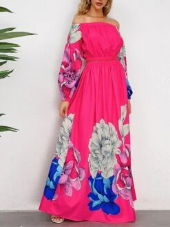 Women's Two Piece Dress Set Casual Dress Skirt Set Daily Going Out Casual Ruched Print Long Dress Maxi Dress Off Shoulder Long Sleeve Floral Regular Fit Blue Green Rose Red Fall Winter S M L XL XXL 25 Women's Two Piece Dress Set Casual Dress Skirt Set Daily Going Out Casual Ruched Print Long Dress Maxi Dress Off Shoulder Long Sleeve Floral Regular Fit Blue Green Rose Red Fall Winter S M L XL XXL -HAYz Clothing Shop mqhycc1692339426685