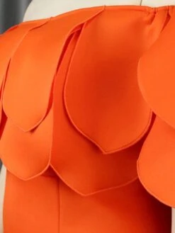 Women's Plus Size Curve Party Dress Cocktail Dress Bodycon Plain Midi Dress Short Sleeve Split Off Shoulder Fashion Party Orange Spring Fall XL XXL 3XL 4XL -HAYz Clothing Shop mqpbek1694165781175