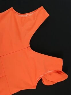 Women's Plus Size Curve Party Dress Bodycon Sheath Dress Plain Midi Dress Sleeveless Ruffle V Neck Fashion Party Orange Spring Fall XL XXL 3XL 4XL -HAYz Clothing Shop mrbjrt1694165780843