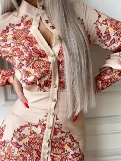 Women's Shirt Dress Casual Dress Bodycon Midi Dress Outdoor Office Daily Polyester Fashion Romantic Stand Collar Button Print Long Sleeve Summer Spring Fall 2023 Slim Blue Khaki Floral S M L XL 2XL 29 Women's Shirt Dress Casual Dress Bodycon Midi Dress Outdoor Office Daily Polyester Fashion Romantic Stand Collar Button Print Long Sleeve Summer Spring Fall 2023 Slim Blue Khaki Floral S M L XL 2XL -HAYz Clothing Shop mriwrl1689227630803