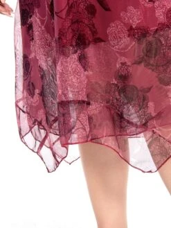 Women's Plus Size Party Dress Cocktail Dress Wedding Guest Dress Midi Dress Wine Blue Short Sleeve Floral Mesh Summer Spring Fall Crew Neck Fashion Wedding Guest Vacation Summer Dress 2023 L XL XXL -HAYz Clothing Shop mtnnes1694771301447