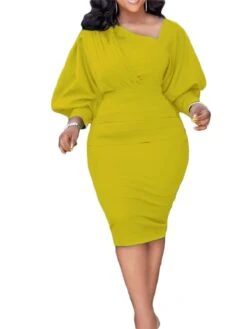 Women‘s Plus Size Curve Holiday Dress Solid Color V Neck Ruched Long Sleeve Fall Winter Work Knee Length Dress Work Weekend Dress 14 Women‘s Plus Size Curve Holiday Dress Solid Color V Neck Ruched Long Sleeve Fall Winter Work Knee Length Dress Work Weekend Dress -HAYz Clothing Shop mvocab1647508312043