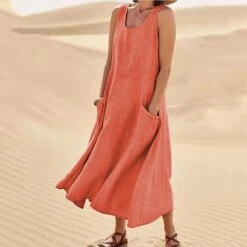Women‘s Casual Dress Cotton Dress Shift Dress Midi Dress Blue Pink Khaki Sleeveless Pure Color Pocket Spring Summer Crew Neck Basic Daily Vacation Weekend Loose Fit 2023 S M L XL XXL 18 Women‘s Casual Dress Cotton Dress Shift Dress Midi Dress Blue Pink Khaki Sleeveless Pure Color Pocket Spring Summer Crew Neck Basic Daily Vacation Weekend Loose Fit 2023 S M L XL XXL -HAYz Clothing Shop mxuxnt1648535263035