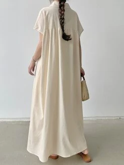 Women's Shirt Dress Casual Dress Maxi Long Dress Outdoor Daily Cotton Linen Basic Classic Shirt Collar Button Short Sleeve Summer Spring 2023 Loose Fit Navy Blue Brown Green Pure Color S M L XL XXL 34 Women's Shirt Dress Casual Dress Maxi Long Dress Outdoor Daily Cotton Linen Basic Classic Shirt Collar Button Short Sleeve Summer Spring 2023 Loose Fit Navy Blue Brown Green Pure Color S M L XL XXL -HAYz Clothing Shop mxyyyz1688542124265