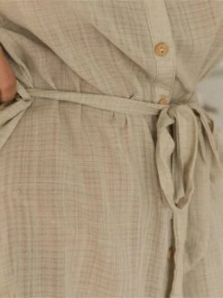 Women's Shirt Dress Casual Dress Cotton Linen Dress Mini Dress Linen / Cotton Blend Fashion Modern Outdoor Daily Vacation Shirt Collar Lace Up Button 3/4 Length Sleeve Summer Spring Fall 2023 Regular -HAYz Clothing Shop ndpgrh1689232557747