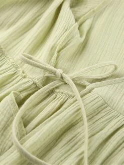 Women's Casual Dress Cotton Linen Dress Wrap Dress Midi Dress Cotton Basic Classic Outdoor Daily Vacation V Neck Lace Up Half Sleeve Spring Fall Autumn 2023 Regular Fit Orange Green Plain S M L -HAYz Clothing Shop nexlqk1692872426688