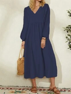 Women's Casual Dress Cotton Linen Dress Midi Dress Cotton Basic Classic Outdoor Daily Vacation V Neck Ruched Long Sleeve Summer Spring Fall 2023 Loose Fit Black White Navy Blue Plain M L XL 2XL 3XL 8 Women's Casual Dress Cotton Linen Dress Midi Dress Cotton Basic Classic Outdoor Daily Vacation V Neck Ruched Long Sleeve Summer Spring Fall 2023 Loose Fit Black White Navy Blue Plain M L XL 2XL 3XL -HAYz Clothing Shop nmspon1690881966516