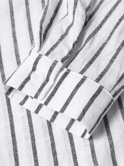 Women's Shirt Dress Casual Dress Cotton Linen Dress Midi Dress Linen / Cotton Blend Modern Casual Outdoor Daily Vacation Shirt Collar Button Print Long Sleeve Summer Spring Fall 2023 Loose Fit Black -HAYz Clothing Shop nnfcfu1690882253559