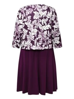 Women‘s Plus Size Curve Dress Set Print Crew Neck Long Sleeve Spring Fall Elegant Maxi Long Dress Formal Party Dress -HAYz Clothing Shop nntcjw1669284878318