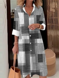 Women's Shirt Dress Casual Dress Midi Dress Outdoor Daily Date Polyester Fashion Modern Shirt Collar Button Pocket Long Sleeve Fall Winter 2023 Loose Fit Blue Orange Khaki Geometric Plaid S M L XL 2XL 7 Women's Shirt Dress Casual Dress Midi Dress Outdoor Daily Date Polyester Fashion Modern Shirt Collar Button Pocket Long Sleeve Fall Winter 2023 Loose Fit Blue Orange Khaki Geometric Plaid S M L XL 2XL -HAYz Clothing Shop npmkry1695103251217