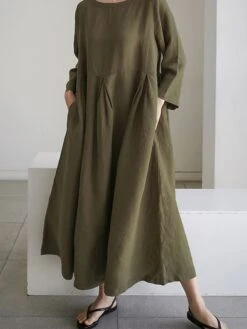 Women's Casual Dress Cotton Dress Swing Dress Maxi Long Dress Cotton Casual Outdoor Winter Dress Holiday Crew Neck Ruched Pocket Long Sleeve Summer Spring Fall 2023 Loose Fit Black Dark Green Brown 16 Women's Casual Dress Cotton Dress Swing Dress Maxi Long Dress Cotton Casual Outdoor Winter Dress Holiday Crew Neck Ruched Pocket Long Sleeve Summer Spring Fall 2023 Loose Fit Black Dark Green Brown -HAYz Clothing Shop ntrvwh1655365505012