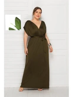 Women's Plus Size Party Dress Solid Color V Neck Short Sleeve Summer Spring Elegant Casual Prom Dress Maxi Long Dress Party Daily Dress 20 Women's Plus Size Party Dress Solid Color V Neck Short Sleeve Summer Spring Elegant Casual Prom Dress Maxi Long Dress Party Daily Dress -HAYz Clothing Shop nutpcx1636535370730