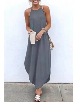 Women's Long Dress Maxi Dress Black Green Blue Sleeveless Pure Color Cold Shoulder Spring Summer Crew Neck Hot S M L XL XXL 3XL 4XL 5XL 13 Women's Long Dress Maxi Dress Black Green Blue Sleeveless Pure Color Cold Shoulder Spring Summer Crew Neck Hot S M L XL XXL 3XL 4XL 5XL -HAYz Clothing Shop oasniw1690441606425