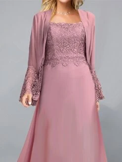 Women's Two Piece Dress Set Party Dress Lace Dress Party Outdoor Fashion Streetwear Lace Patchwork Midi Dress Crew Neck Long Sleeve Plain Regular Fit Purple Fall Winter S M L XL XXL -HAYz Clothing Shop obzcnn1697003223241