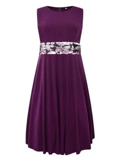 Women‘s Plus Size Curve Dress Set Print Crew Neck Long Sleeve Spring Fall Elegant Maxi Long Dress Formal Party Dress -HAYz Clothing Shop ocpudy1669284877322