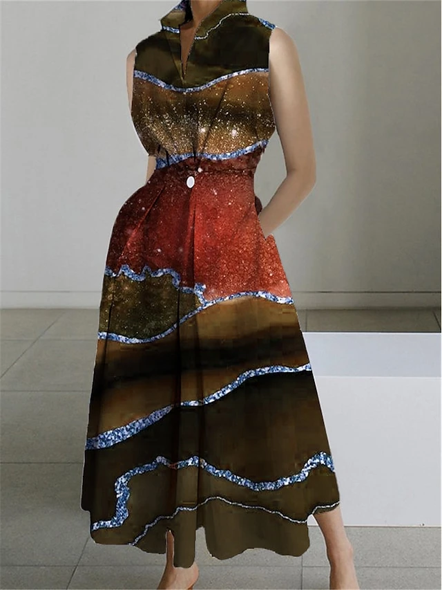 Women's Shirt Dress Casual Dress Swing Dress Maxi Long Dress Outdoor Office Daily Polyester Fashion Modern Shirt Collar Button Pocket Sleeveless Summer Spring 2023 Loose Fit White Red Navy Blue Color 2 Women's Shirt Dress Casual Dress Swing Dress Maxi Long Dress Outdoor Office Daily Polyester Fashion Modern Shirt Collar Button Pocket Sleeveless Summer Spring 2023 Loose Fit White Red Navy Blue Color - Image 2