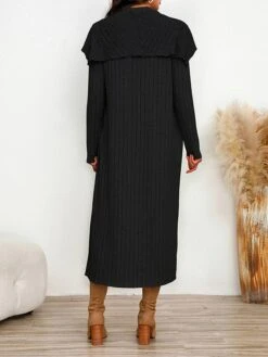 Women's Two Piece Dress Set Casual Dress Sheath Dress Home Daily Fashion Streetwear Split Midi Dress Stand Collar Long Sleeve Plain Slim Black Army Green Gray Fall Winter S M L XL XXL 35 Women's Two Piece Dress Set Casual Dress Sheath Dress Home Daily Fashion Streetwear Split Midi Dress Stand Collar Long Sleeve Plain Slim Black Army Green Gray Fall Winter S M L XL XXL -HAYz Clothing Shop odnicu1695813709070