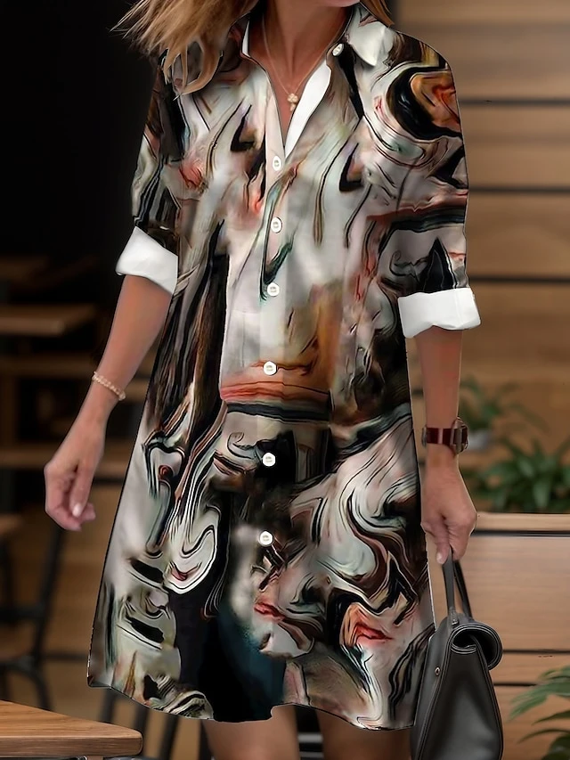 Women's Shirt Dress Casual Dress Midi Dress Outdoor Daily Date Polyester Fashion Modern Shirt Collar Button Pocket Long Sleeve Fall Winter 2023 Loose Fit Navy Blue Blue Purple Ombre S M L XL 2XL 1 Women's Shirt Dress Casual Dress Midi Dress Outdoor Daily Date Polyester Fashion Modern Shirt Collar Button Pocket Long Sleeve Fall Winter 2023 Loose Fit Navy Blue Blue Purple Ombre S M L XL 2XL