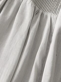 Women's Casual Dress Cotton Linen Dress Midi Dress Linen Basic Classic Outdoor Daily Vacation V Neck Pocket Half Sleeve Fall Autumn 2023 Loose Fit White Navy Blue Purple Plain M L XL 2XL -HAYz Clothing Shop oeepny1693202607297