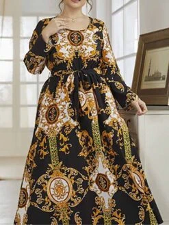 Women's Plus Size Curve Work Dress Swing Dress Semi Formal Dress Fashion Long Dress Maxi Dress Lace Up Print Crew Neck Long Sleeve Floral Color Block Regular Fit Black Fall Winter L XL XXL 3XL 4XL 10 Women's Plus Size Curve Work Dress Swing Dress Semi Formal Dress Fashion Long Dress Maxi Dress Lace Up Print Crew Neck Long Sleeve Floral Color Block Regular Fit Black Fall Winter L XL XXL 3XL 4XL -HAYz Clothing Shop oihfrc1693300624677
