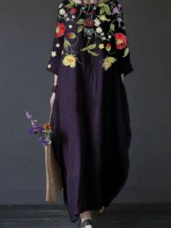 Women's Casual Dress White Dress A Line Dress Long Dress Maxi Dress Polyester Streetwear Modern Outdoor Daily Holiday Crew Neck Print 3/4 Length Sleeve Summer Spring Fall 2023 Regular Fit Black White 11 Women's Casual Dress White Dress A Line Dress Long Dress Maxi Dress Polyester Streetwear Modern Outdoor Daily Holiday Crew Neck Print 3/4 Length Sleeve Summer Spring Fall 2023 Regular Fit Black White -HAYz Clothing Shop oijluw1682480536107