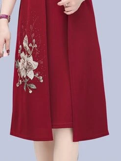 Women's Two Piece Dress Set Print Dress Outdoor Vacation Casual Print Midi Dress Stand Collar Long Sleeve Floral Loose Fit Pink Wine Blue Fall Winter XL XXL XXXL 4XL 5XL -HAYz Clothing Shop ommaye1675853173561