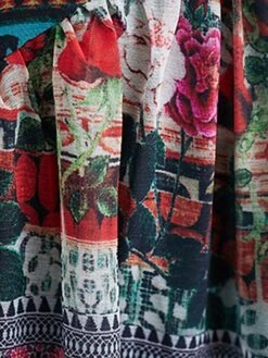 Women's Casual Dress Cotton Linen Dress Swing Dress Midi Dress Linen / Cotton Blend Fashion Classic Outdoor Daily Holiday V Neck Ruched Ruffle 3/4 Length Sleeve Fall Winter Autumn 2023 Loose Fit Blue -HAYz Clothing Shop omomny1693553173746