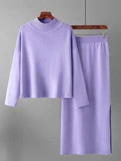 Women's Two Piece Dress Set Casual Dress Skirt Set Outdoor Daily Fashion Streetwear Split Ribbed Midi Dress Turtleneck Long Sleeve Plain Loose Fit Black Light Green Blue Fall One-Size 29 Women's Two Piece Dress Set Casual Dress Skirt Set Outdoor Daily Fashion Streetwear Split Ribbed Midi Dress Turtleneck Long Sleeve Plain Loose Fit Black Light Green Blue Fall One-Size -HAYz Clothing Shop ondtau1693278290430