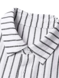 Women's Shirt Dress Casual Dress Cotton Linen Dress Midi Dress Linen / Cotton Blend Modern Casual Outdoor Daily Vacation Shirt Collar Button Print Long Sleeve Summer Spring Fall 2023 Loose Fit Black -HAYz Clothing Shop onewtx1690882251592