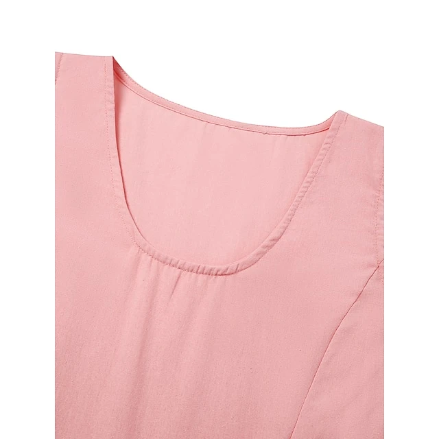 Women‘s Casual Dress Cotton Dress Shift Dress Midi Dress Blue Pink Khaki Sleeveless Pure Color Pocket Spring Summer Crew Neck Basic Daily Vacation Weekend Loose Fit 2023 S M L XL XXL 3 Women‘s Casual Dress Cotton Dress Shift Dress Midi Dress Blue Pink Khaki Sleeveless Pure Color Pocket Spring Summer Crew Neck Basic Daily Vacation Weekend Loose Fit 2023 S M L XL XXL - Image 3