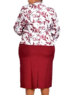 Women‘s Plus Size Curve Work Dress Floral Crew Neck 3/4 Length Sleeve Spring Fall Work Elegant Knee Length Dress Work Work Dress Dress Dress Set -HAYz Clothing Shop oqdykq1664268239674