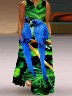 Women‘s Plus Size Curve Casual Dress A Line Dress Animal Floral Long Dress Maxi Dress Sleeveless Pocket Print V Neck Fashion Daily White Yellow Spring Summer L XL XXL 3XL 4XL -HAYz Clothing Shop oqoszv1675926872087