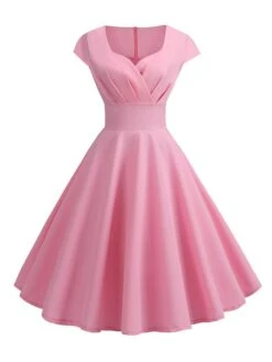 Women‘s Plus Size Curve Party Dress Swing Dress A Line Dress Solid Color Midi Dress Short Sleeve Ruched Square Neck Basic Party Black Yellow Spring Summer L XL XXL -HAYz Clothing Shop ormpwx1675827842232