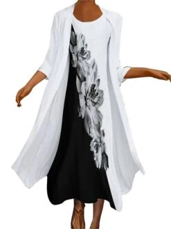 Women's Dress Set Two Piece Dress Long Dress Maxi Dress Black And White Long Sleeve Color Block Print Summer Spring Crew Neck Vacation Winter Dress Fall Dress Loose Fit 2023 S M L XL XXL 3XL 4XL 5XL 8 Women's Dress Set Two Piece Dress Long Dress Maxi Dress Black And White Long Sleeve Color Block Print Summer Spring Crew Neck Vacation Winter Dress Fall Dress Loose Fit 2023 S M L XL XXL 3XL 4XL 5XL -HAYz Clothing Shop oroalq1663572159208