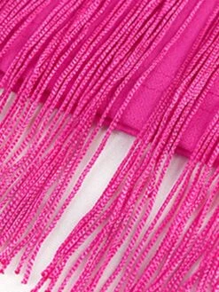 Women's Plus Size Curve Party Dress Fringe Dress Sheath Dress Plain Midi Dress Short Sleeve Tassel Fringe Ruffle V Neck Fashion Party Fuchsia Fall Winter XL XXL 3XL 4XL -HAYz Clothing Shop oscyar1694151485399
