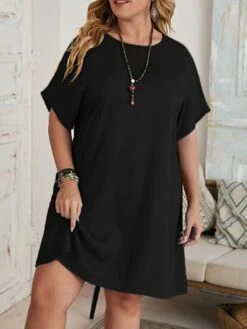 Women‘s Plus Size Curve Casual Dress T Shirt Dress Tee Dress Shift Dress Solid Color Midi Dress Short Sleeve Crew Neck Basic Daily Black Red Spring Summer L 3XL 4XL 5XL 6XL 36 Women‘s Plus Size Curve Casual Dress T Shirt Dress Tee Dress Shift Dress Solid Color Midi Dress Short Sleeve Crew Neck Basic Daily Black Red Spring Summer L 3XL 4XL 5XL 6XL -HAYz Clothing Shop oslxmu1672223220440