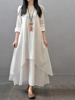 Women's Casual Dress Cotton Dress Swing Dress Maxi Long Dress Cotton Stylish Casual Winter Dress Daily Holiday V Neck Button Layered Long Sleeve Summer Spring Fall 2022 Loose Fit Black White Yellow 17 Women's Casual Dress Cotton Dress Swing Dress Maxi Long Dress Cotton Stylish Casual Winter Dress Daily Holiday V Neck Button Layered Long Sleeve Summer Spring Fall 2022 Loose Fit Black White Yellow -HAYz Clothing Shop oucfau1657786369109