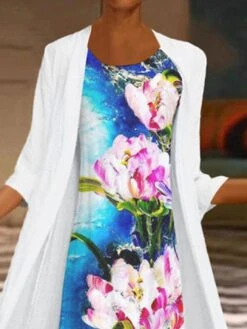 Women's Two Piece Dress Set Casual Dress Chiffon Dress Outdoor Office Fashion Casual Print Midi Dress Crew Neck 3/4 Length Sleeve Floral Loose Fit Blue Green Summer Spring M L XL XXL 3XL 10 Women's Two Piece Dress Set Casual Dress Chiffon Dress Outdoor Office Fashion Casual Print Midi Dress Crew Neck 3/4 Length Sleeve Floral Loose Fit Blue Green Summer Spring M L XL XXL 3XL -HAYz Clothing Shop oujtzn1680257464070