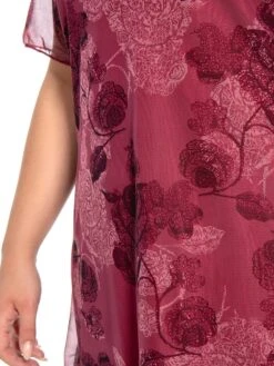 Women's Plus Size Party Dress Cocktail Dress Wedding Guest Dress Midi Dress Wine Blue Short Sleeve Floral Mesh Summer Spring Fall Crew Neck Fashion Wedding Guest Vacation Summer Dress 2023 L XL XXL -HAYz Clothing Shop ovfmms1694771299581