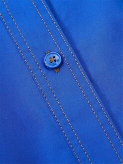 Women's Shirt Dress Casual Dress Mini Dress Outdoor Daily Polyester Basic Classic Stand Collar Ruffle Button Long Sleeve Fall Winter 2023 Loose Fit Blue Pure Color XS S M L -HAYz Clothing Shop ovmodw1695367375350