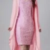 Women's Two Piece Dress Set Casual Dress Lace Dress Outdoor Daily Fashion Streetwear Lace Midi Dress V Neck Long Sleeve Plain Slim Yellow Pink Blue Fall Winter S M L XL XXL