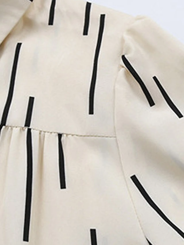 Women's Shirt Dress Casual Dress Midi Dress Outdoor Daily Polyester Fashion Modern Shirt Collar Button Pocket Long Sleeve Fall Winter 2023 Loose Fit Apricot Geometric Striped S M L XL 6 Women's Shirt Dress Casual Dress Midi Dress Outdoor Daily Polyester Fashion Modern Shirt Collar Button Pocket Long Sleeve Fall Winter 2023 Loose Fit Apricot Geometric Striped S M L XL - Image 6