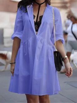 Women's Shirt Dress Casual Dress Mini Dress Outdoor Daily Cotton Basic Classic Shirt Collar Button Long Sleeve Summer Spring Fall 2023 Loose Fit Black White Navy Blue Pure Color S M L XL 2XL 9 Women's Shirt Dress Casual Dress Mini Dress Outdoor Daily Cotton Basic Classic Shirt Collar Button Long Sleeve Summer Spring Fall 2023 Loose Fit Black White Navy Blue Pure Color S M L XL 2XL -HAYz Clothing Shop parzry1690436499207