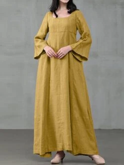 Women's Casual Dress Cotton Linen Dress Cotton Dress Maxi Long Dress Cotton Daily Stylish Outdoor Daily Vacation Square Neck Ruched Long Sleeve Spring Fall Winter 2023 Regular Fit Black Yellow Pink 7 Women's Casual Dress Cotton Linen Dress Cotton Dress Maxi Long Dress Cotton Daily Stylish Outdoor Daily Vacation Square Neck Ruched Long Sleeve Spring Fall Winter 2023 Regular Fit Black Yellow Pink -HAYz Clothing Shop pawdoe1695014679433