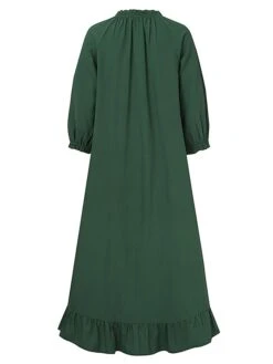 Women's Casual Dress Cotton Dress Black Dress Midi Dress Cotton Fashion Daily Outdoor Daily Vacation Stand Collar Ruffle Button 3/4 Length Sleeve Fall Autumn 2023 Loose Fit Black Wine Blue Plain S M 23 Women's Casual Dress Cotton Dress Black Dress Midi Dress Cotton Fashion Daily Outdoor Daily Vacation Stand Collar Ruffle Button 3/4 Length Sleeve Fall Autumn 2023 Loose Fit Black Wine Blue Plain S M -HAYz Clothing Shop pdedmx1692947509733