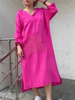 Women's Casual Dress Cotton Dress Shift Dress Midi Dress Cotton Daily Classic Outdoor Daily Vacation Hooded Pocket Basic Long Sleeve Spring Fall Winter 2023 Loose Fit Yellow Purple Green Plain S M L 8 Women's Casual Dress Cotton Dress Shift Dress Midi Dress Cotton Daily Classic Outdoor Daily Vacation Hooded Pocket Basic Long Sleeve Spring Fall Winter 2023 Loose Fit Yellow Purple Green Plain S M L -HAYz Clothing Shop pdgwdx1692340756390