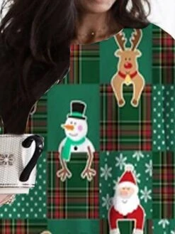 Women‘s Plus Size Christmas Dress Casual Dress Color Block Long Sleeve Winter Fall Casual Festival Mini Dress Going Out Dress -HAYz Clothing Shop plxuzw1667811300765