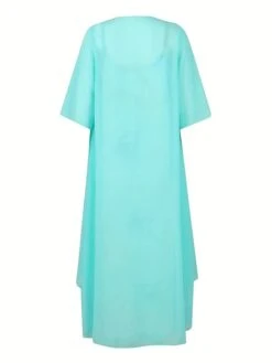 Women's Two Piece Dress Set Casual Dress Swing Dress Daily Going Out Streetwear Casual Print Midi Dress Strap 3/4 Length Sleeve Ombre Marble Print Loose Fit Blue Fall Winter S M L XL XXL -HAYz Clothing Shop pmvqwz1693884488124