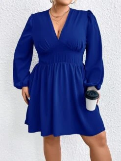 Women‘s Plus Size Curve Party Dress Wedding Guest Dress Sheath Dress Mini Dress Blue Long Sleeve Pure Color Ruched Fall Winter Autumn Deep V Fashion Wedding Guest Vacation Fall Dress 2023 7 Women‘s Plus Size Curve Party Dress Wedding Guest Dress Sheath Dress Mini Dress Blue Long Sleeve Pure Color Ruched Fall Winter Autumn Deep V Fashion Wedding Guest Vacation Fall Dress 2023 -HAYz Clothing Shop poxhua1692170874375